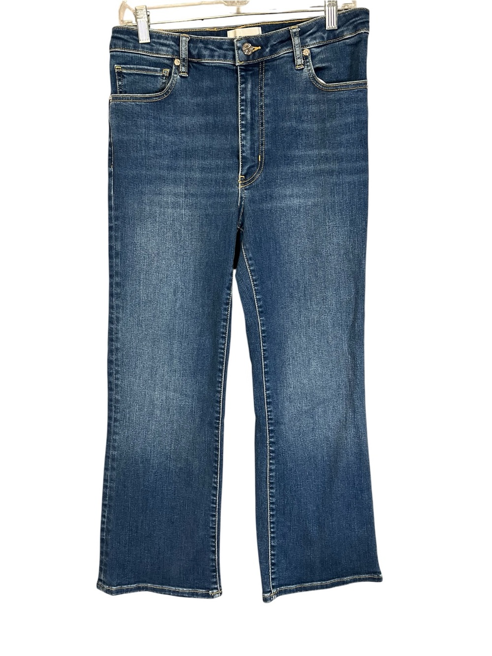 FRAME Reboot Crop Flare Jeans Size 30 Blue Mid Rise Stretch‎ Denim